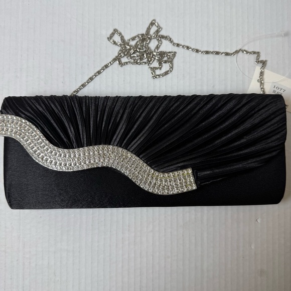 Vintage Kseymeir Evening Clutch Purses Pleated Satin Handbags Chain Bag - Picture 8 of 10